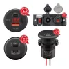   Switch panel with integrated USB built-in charger with LED - open cable ends