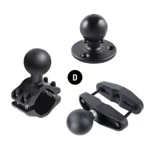 RAM MOUNTS Round Base with Steel Reinforced Post - D-Ball (2.25"), 2.5" Diameter, 4-Hole AMPS